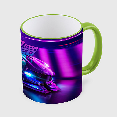 Кружка цветная Need for Speed / 3D-Светло-зеленый кант – фото 1