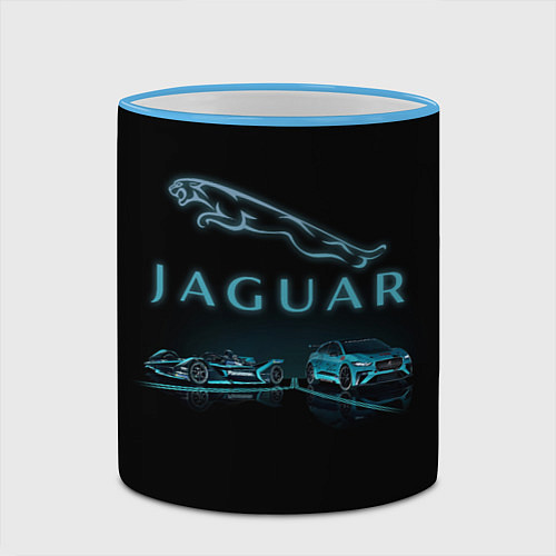 Кружка цветная Jaguar / 3D-Небесно-голубой кант – фото 2