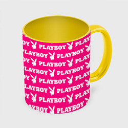 Кружка 3D PLAYBOY, цвет: 3D-белый + желтый