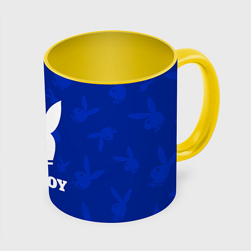 Кружка цветная PLAYBOY / 3D-Белый + желтый – фото 1
