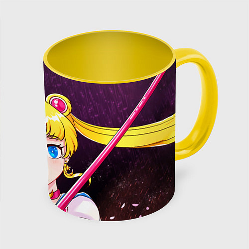 Кружка цветная Sailor Moon / 3D-Белый + желтый – фото 1