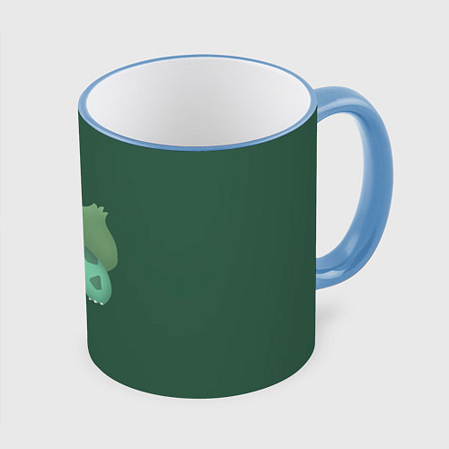 Кружка цветная Pokemon Bulbasaur / 3D-Небесно-голубой кант – фото 1