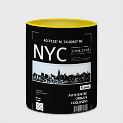 Кружка 3D Off-White: NYC, цвет: 3D-белый + желтый — фото 2