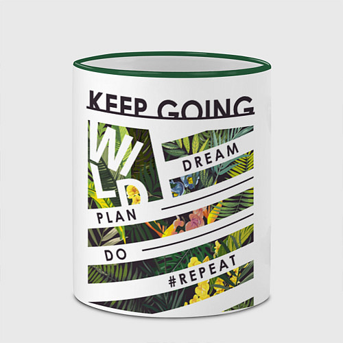 Кружка цветная Off-White: Keep Going / 3D-Зеленый кант – фото 2