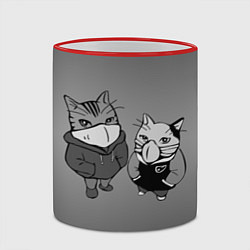 Кружка 3D Котики в масках, цвет: 3D-красный кант — фото 2