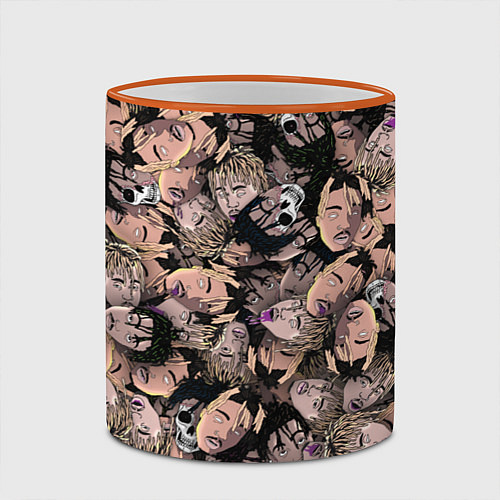Кружка цветная Juice WRLD / 3D-Оранжевый кант – фото 2