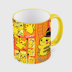 Кружка 3D Pikachu, цвет: 3D-желтый кант