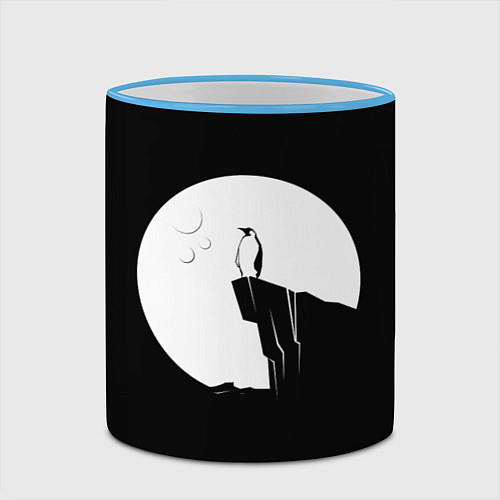 Кружка цветная Одинокий Пингвин / 3D-Небесно-голубой кант – фото 2