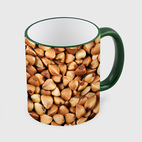 Кружка цветная Гречка / 3D-Зеленый кант – фото 1