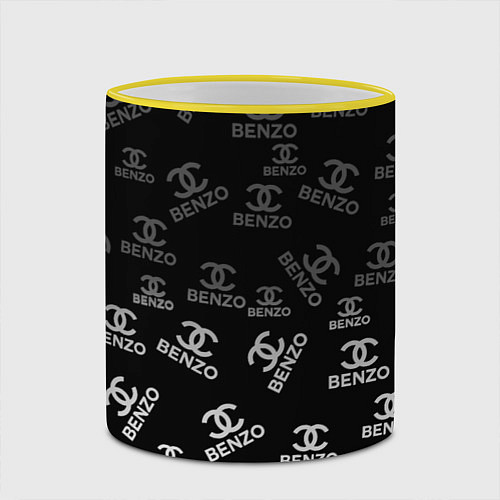 Кружка цветная Benzo Gang - Big Baby Tape / 3D-Желтый кант – фото 2