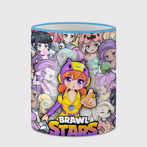 Кружка цветная BrawlStars Girls Oko / 3D-Небесно-голубой кант – фото 2