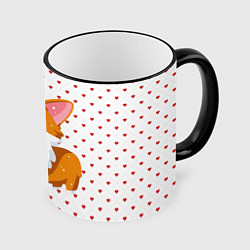 Кружка 3D Корги, цвет: 3D-черный кант