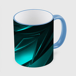 Кружка 3D NEON GEOMETRY STRIPES, цвет: 3D-небесно-голубой кант