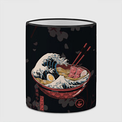Кружка 3D Сакура и рамен, цвет: 3D-черный кант — фото 2