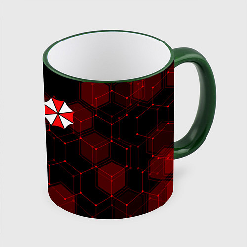 Кружка цветная UMBRELLA CORP / 3D-Зеленый кант – фото 1