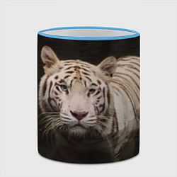 Кружка 3D Белый тигр, цвет: 3D-небесно-голубой кант — фото 2