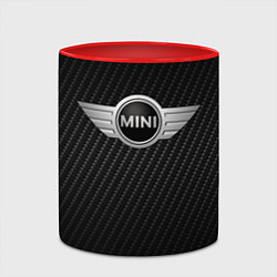 Кружка 3D MINI COOPER CARBON, цвет: 3D-белый + красный — фото 2