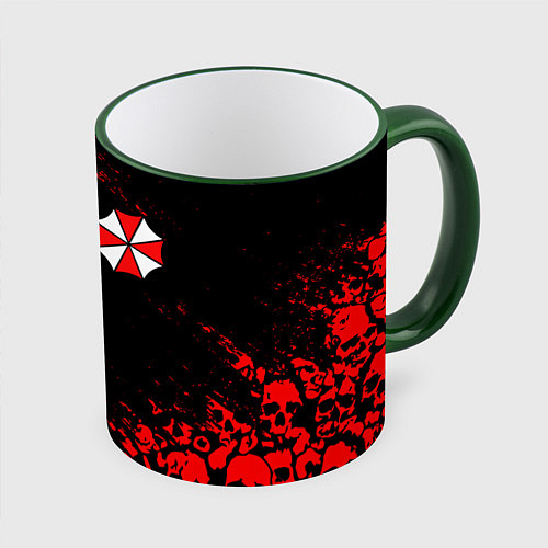 Кружка цветная UMBRELLA CORP / 3D-Зеленый кант – фото 1