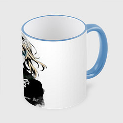 Кружка 3D Вайолет, цвет: 3D-небесно-голубой кант