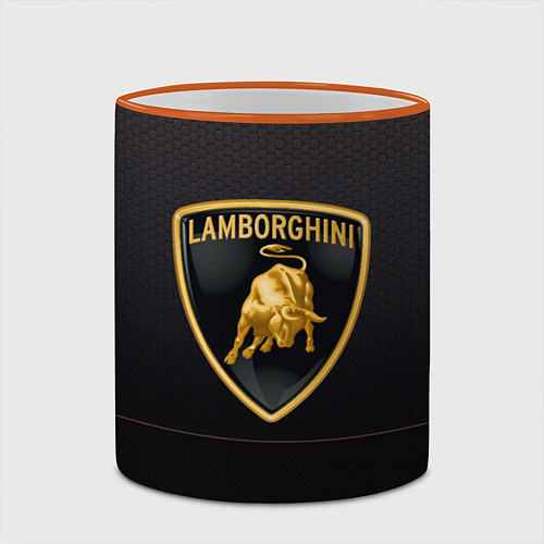 Кружка цветная Lamborghini / 3D-Оранжевый кант – фото 2