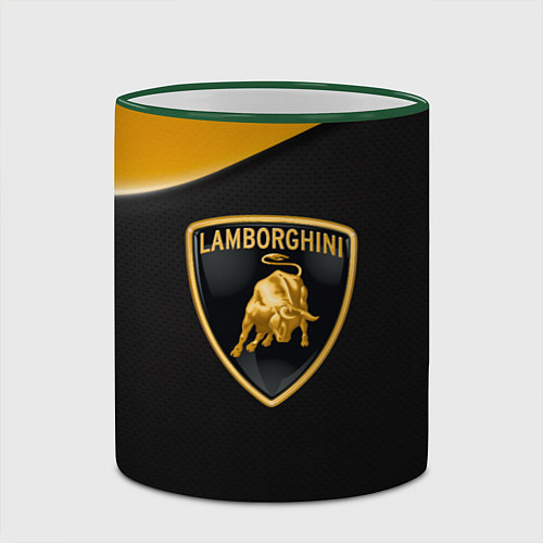 Кружка цветная Lamborghini / 3D-Зеленый кант – фото 2