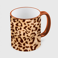 Кружка 3D Леопард, цвет: 3D-оранжевый кант