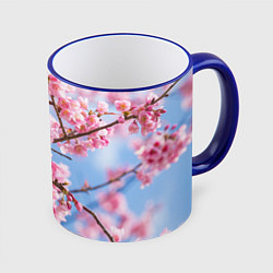 Кружка 3D Ветки Сакуры, цвет: 3D-синий кант