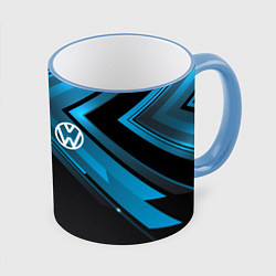 Кружка 3D Volkswagen, цвет: 3D-небесно-голубой кант