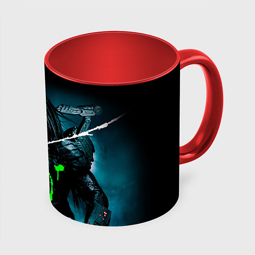 Кружка цветная PREDATOR / 3D-Белый + красный – фото 1