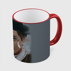 Кружка 3D BTS, цвет: 3D-красный кант