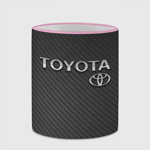 Кружка цветная Toyota Carbon / 3D-Розовый кант – фото 2