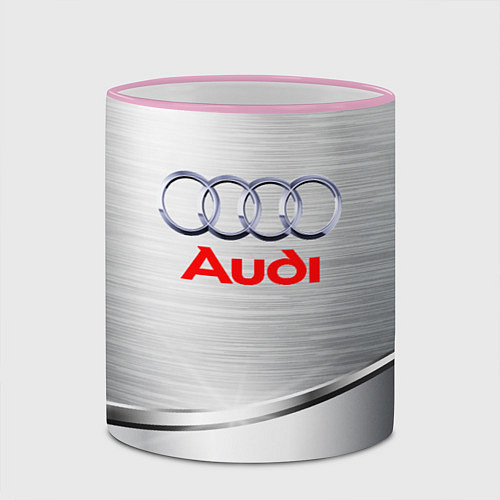 Кружка цветная AUDI / 3D-Розовый кант – фото 2