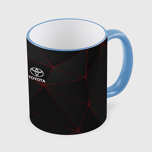 Кружка цветная TOYOTA / 3D-Небесно-голубой кант – фото 1