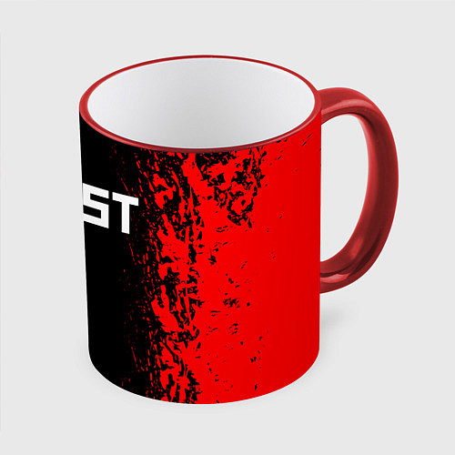 Кружка цветная RUST / 3D-Красный кант – фото 1