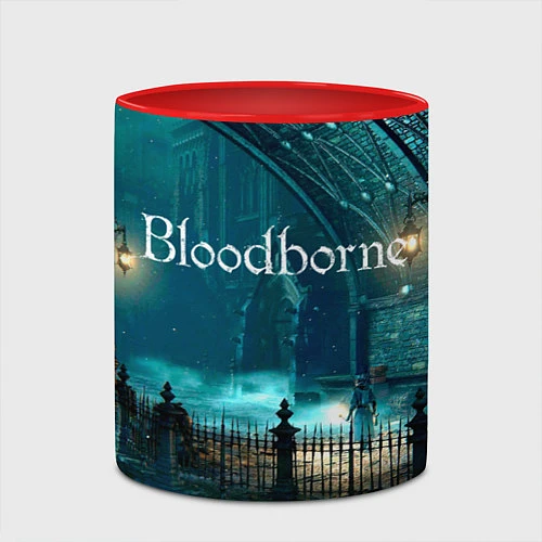 Кружка цветная Bloodborne / 3D-Белый + красный – фото 2