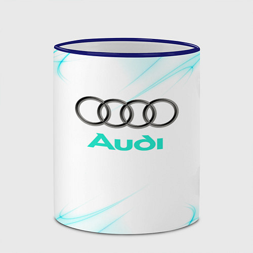 Кружка цветная Audi / 3D-Синий кант – фото 2