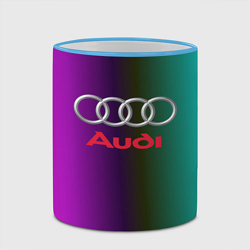 Кружка цветная Audi / 3D-Небесно-голубой кант – фото 2