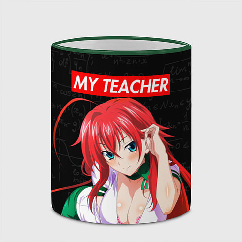 Кружка цветная SENPAI MY TEACHER / 3D-Зеленый кант – фото 2