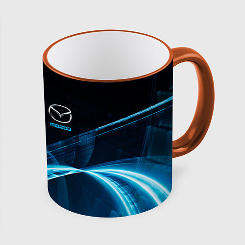 Кружка цветная MAZDA / 3D-Оранжевый кант – фото 1