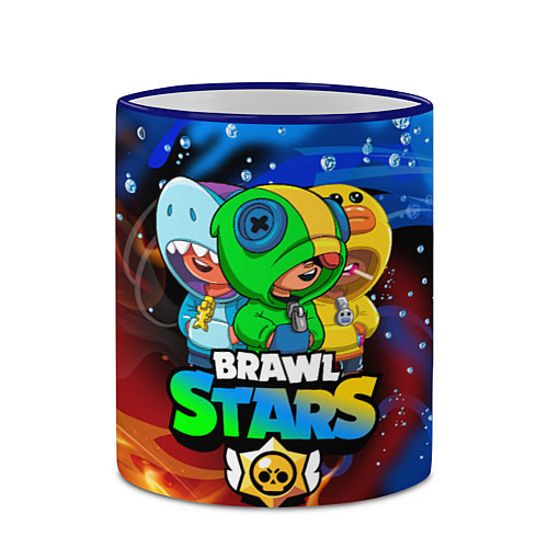 Кружка цветная BRAWL STARS LEON SKINS / 3D-Синий кант – фото 2