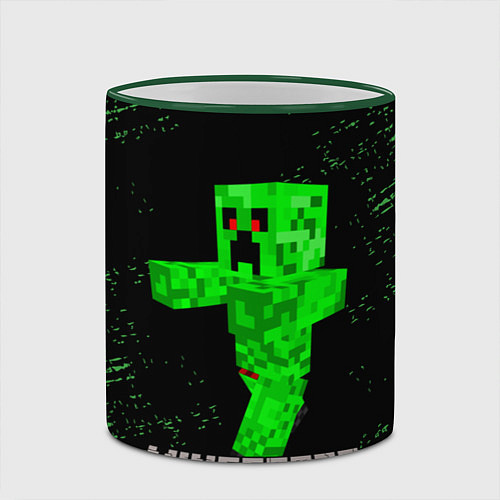 Кружка цветная MINECRAFT CREEPER / 3D-Зеленый кант – фото 2