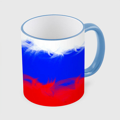 Кружка цветная Россия / 3D-Небесно-голубой кант – фото 1