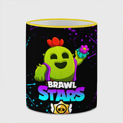 Кружка 3D BRAWL STARS SPIKE, цвет: 3D-желтый кант — фото 2