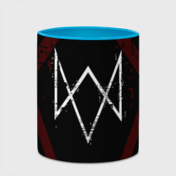 Кружка 3D WATCH DOGS LEGION, цвет: 3D-белый + небесно-голубой — фото 2