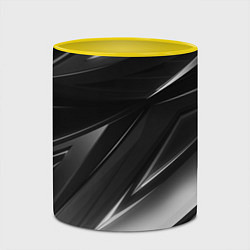 Кружка 3D GEOMETRY STRIPES BLACK & WHITE, цвет: 3D-белый + желтый — фото 2