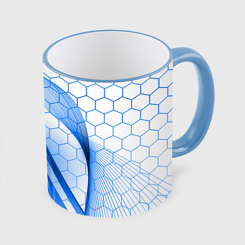 Кружка цветная ABSTRACT BLUE / 3D-Небесно-голубой кант – фото 1