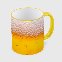 Кружка 3D ЖИВОЕ ПЕННОЕ, цвет: 3D-желтый кант