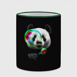 Кружка 3D Панда и мыльный пузырь, цвет: 3D-зеленый кант — фото 2
