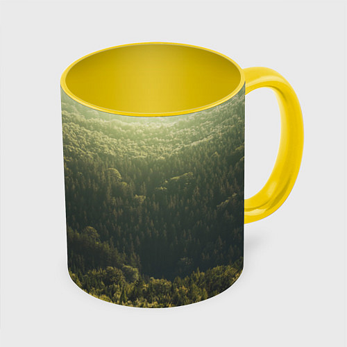 Кружка цветная Летний лес / 3D-Белый + желтый – фото 1