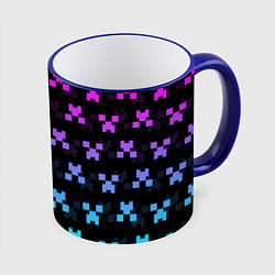 Кружка 3D MINECRAFT CREEPER NEON, цвет: 3D-синий кант